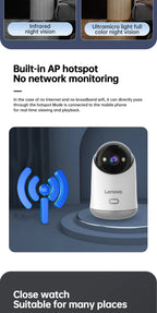 Lenovo 5MP WiFi Camera Smart Home Indoor IP Camera Full Color Night Auto Tracking Security CCTV Surveillance Baby Monitor