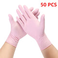 20/50/100PCS Pink Nitrile Gloves Disposable Latex Gloves Powder Free for Household Cleaning Beauty Salon Working Kitchen Gloves