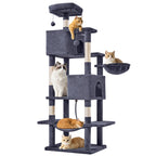 66 Inch Cat Tree Tower, Large Multi-Cat Climbing Extended Platform, Hammock, Pet House For Indoor Cats And Kittens Play